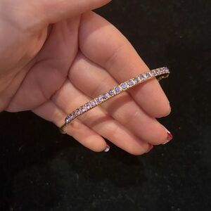 NWT Park Lane Purple Swarovski crystals bracelet, Pull chain closure